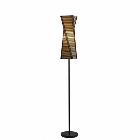 Homeroots Black Shade Floor Lamp10 x 10 x 68 in. 372656
